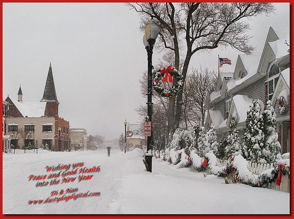 2010 Season's GreetingsDecember 2009 Blizzard, looking north on South Ocean Ave, Patchogue, NY