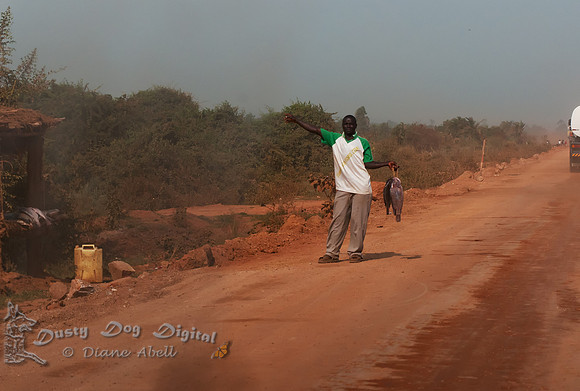 Selling Talapia at the side of the road,en route to Entebbe