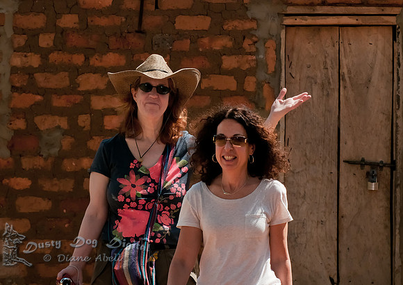 Fellow travelers, Joy and Ellen,at Peace Kawomera Coffee Coop,Mbale